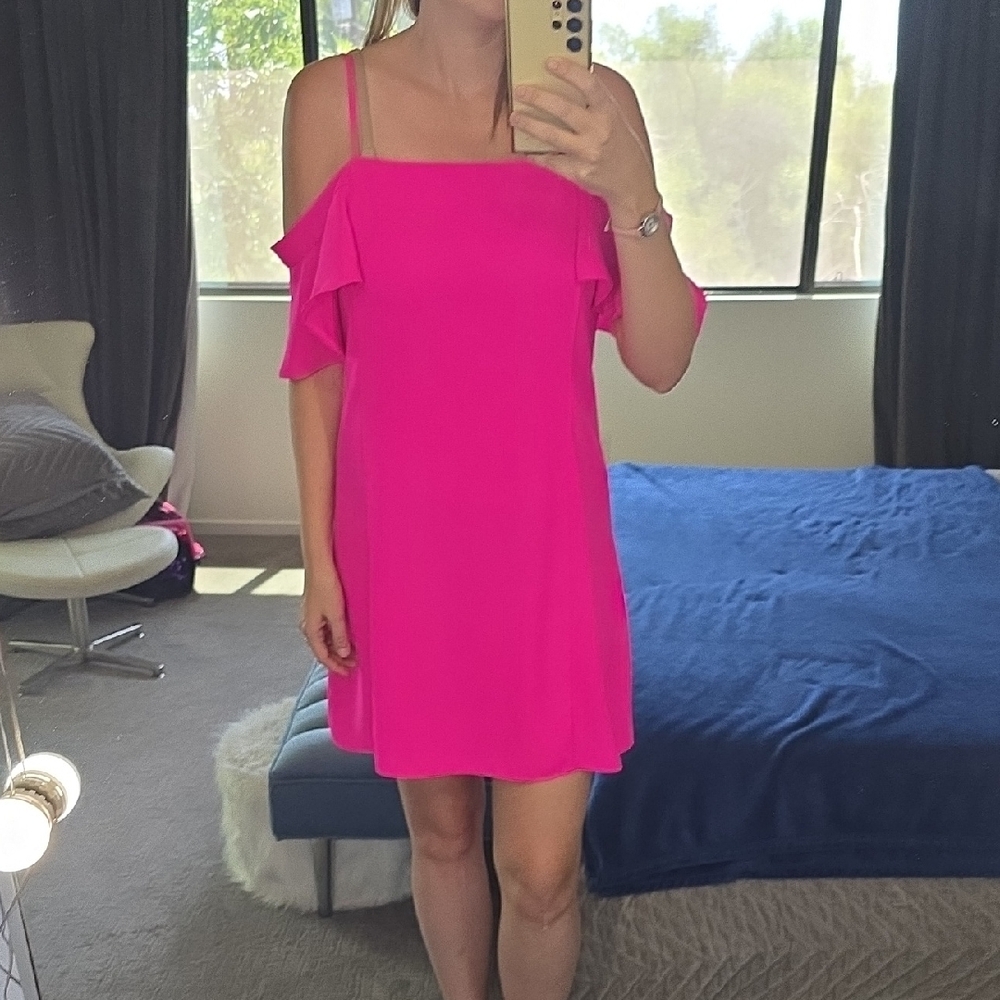 HOT Pink Off-Shoulder Dress